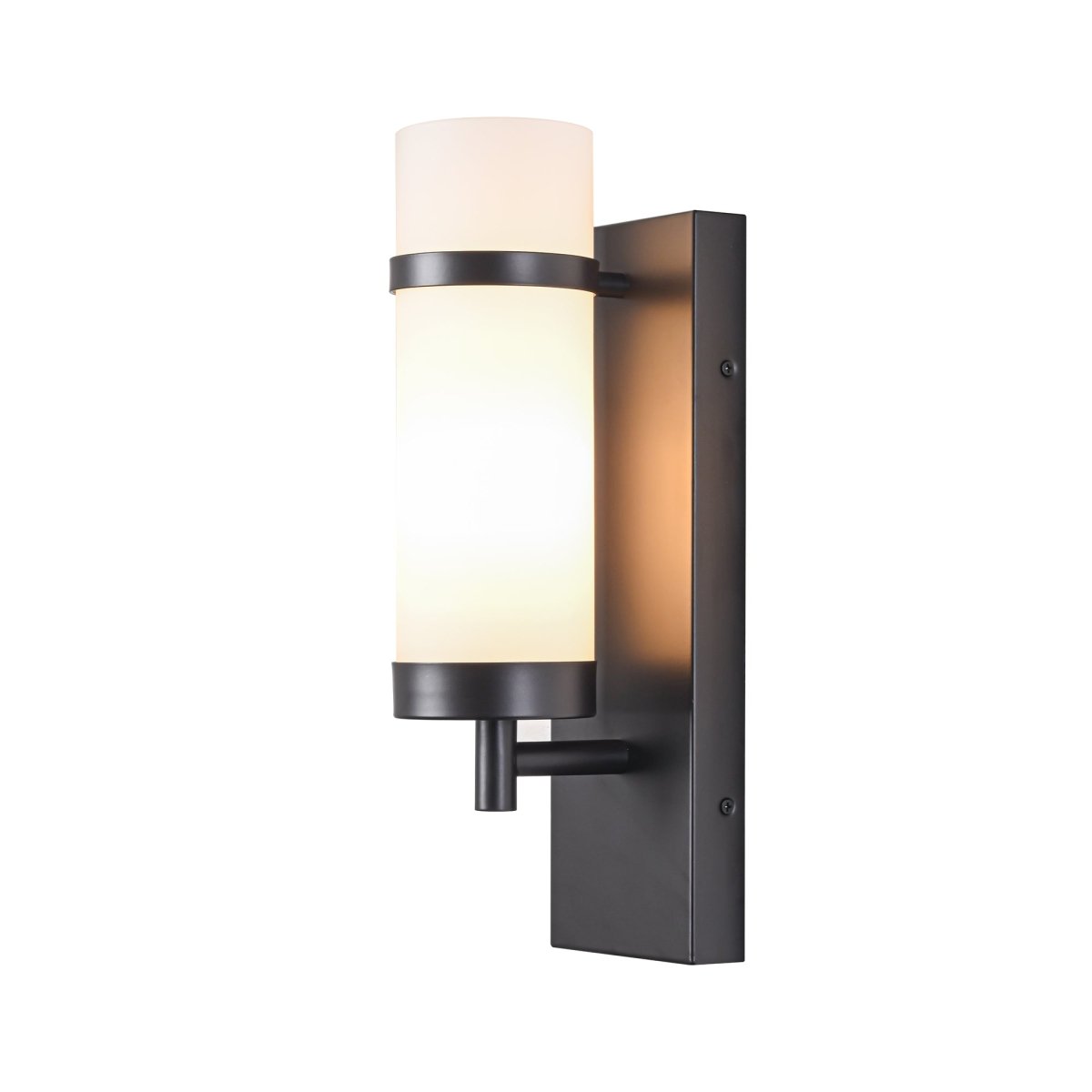 1-Light, Oil Rubbed Bronze/Satin Nickel Finish Wall Sconce with White Glass shade, Wall Mounted Lamps for Home Hotel Corridor Restaurant