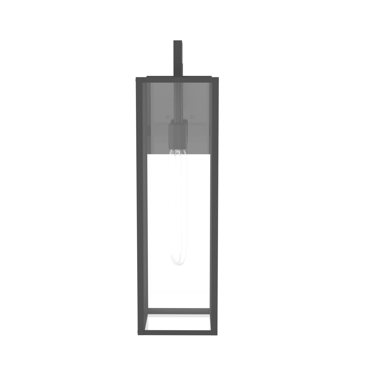 1-Light, Outdoor Wall Light, E26 Socket 1X60W, Matte Black, 25" H x 7" W. Extends 10" from the wall, Clear Glass Panels