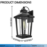 1-Light, Outdoor Wall Mount Light In Traditional Style, Outdoor Wall Sconce - 11.02"L x 10.16"W x 19.69"H