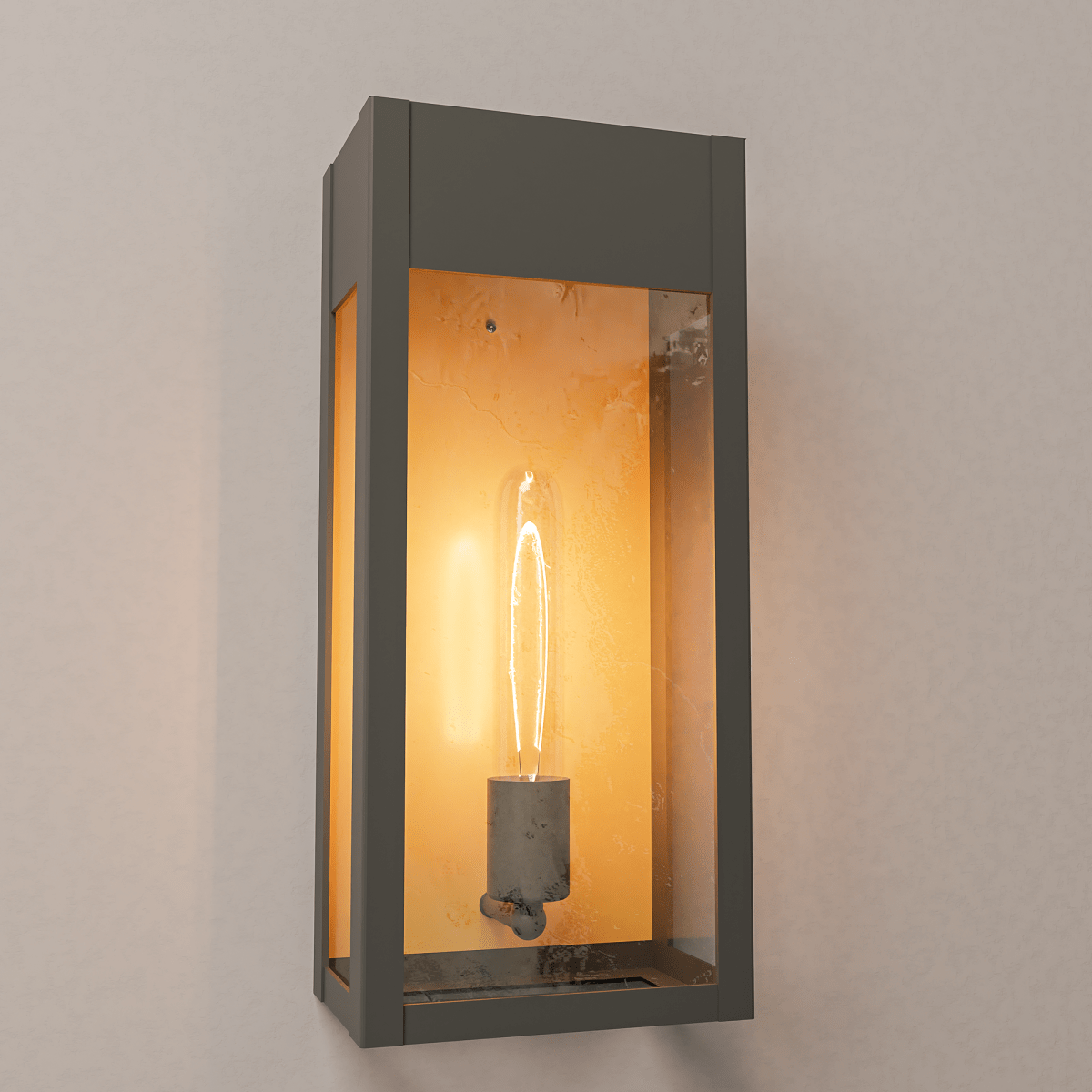 1-Light, Outdoor Wall Sconce Light, Outdoor Lantern, E26 Socket 1X60W, Clear Glass Panels, Matte Black, 18" H x 7.5" W, Extends 5.5" from the wall