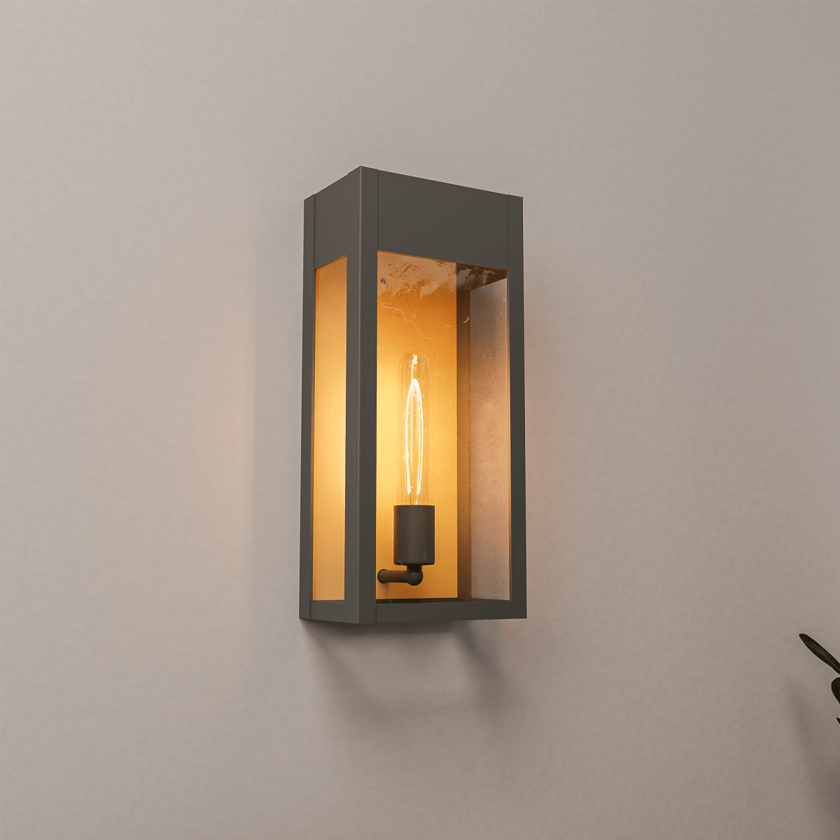 1-Light, Outdoor Wall Sconce Light, Outdoor Lantern, E26 Socket 1X60W, Clear Glass Panels, Matte Black, 18" H x 7.5" W, Extends 5.5" from the wall
