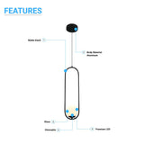 1-Light, Single Bell Pendant Chandelier, 9W, 3000K, Matte Black Body Finish, Dimmable