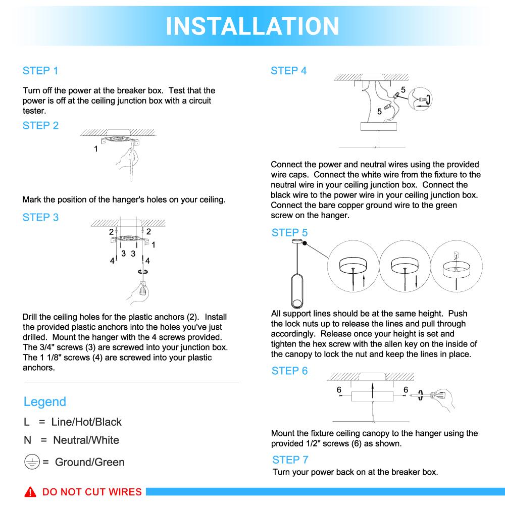 1-Light, Single Bell Pendant Chandelier, 9W, 3000K, Matte Black Body Finish, Dimmable