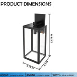 1-Light, Wall Mount Light with Clear Glass, Black, Wall Lamp for Outside House - 5.75"L x 6.1"W x 13.78"H