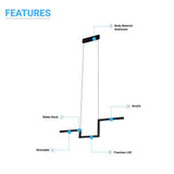 1-Lights, Modern Linear Chandelier Light, 16W, 3000K, 800LM, Suspension Fixture, Matte black Body Finish, Dimmable, 31.5''×1.3''×71'' (Dimension)