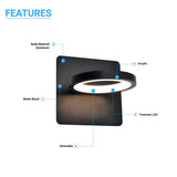 1-Ring Light, LED Wall Sconce Lighting Fixture, 8W, 3000K Warm White, 290LM, 120V Dimmable, For Bedroom Living Room Hallway Hotels