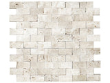 1 X 2 In Brick Ivory Split Face Travertine Mosaic
