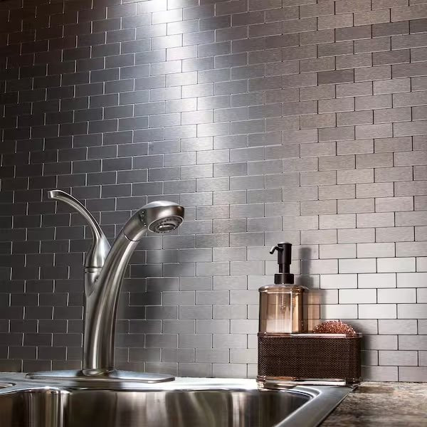 1 X 4 In Brick Stainless Steel Mosaic