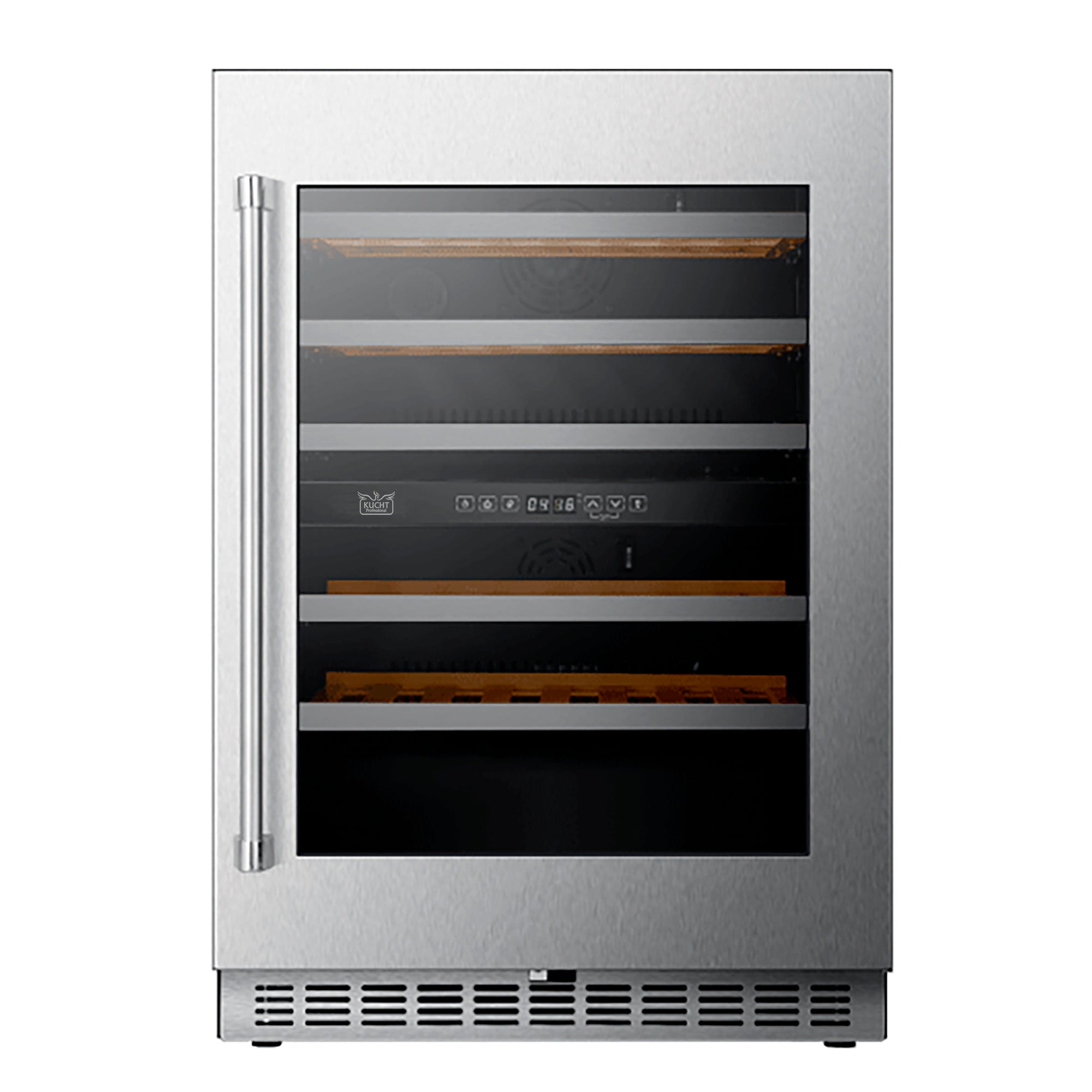 24 in. Dual Zone 52-Wine Bottles  Wine Cooler in Stainless Steel