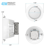 10 Inch Commercial LED Recessed Lighting, 40W, 3000LM, 5000K Daylight Recessed Lighting w/Junction Box, Dimmable, ETL, Energy Star Listed