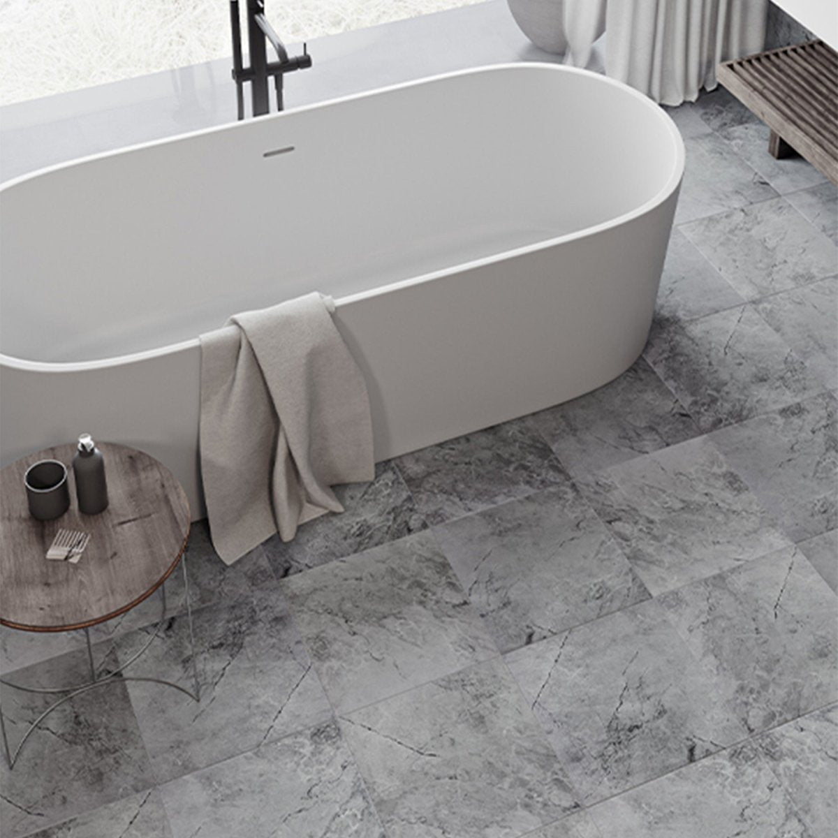 10 X 16 In Malena Carbon Matte Pressed Glazed Ceramic