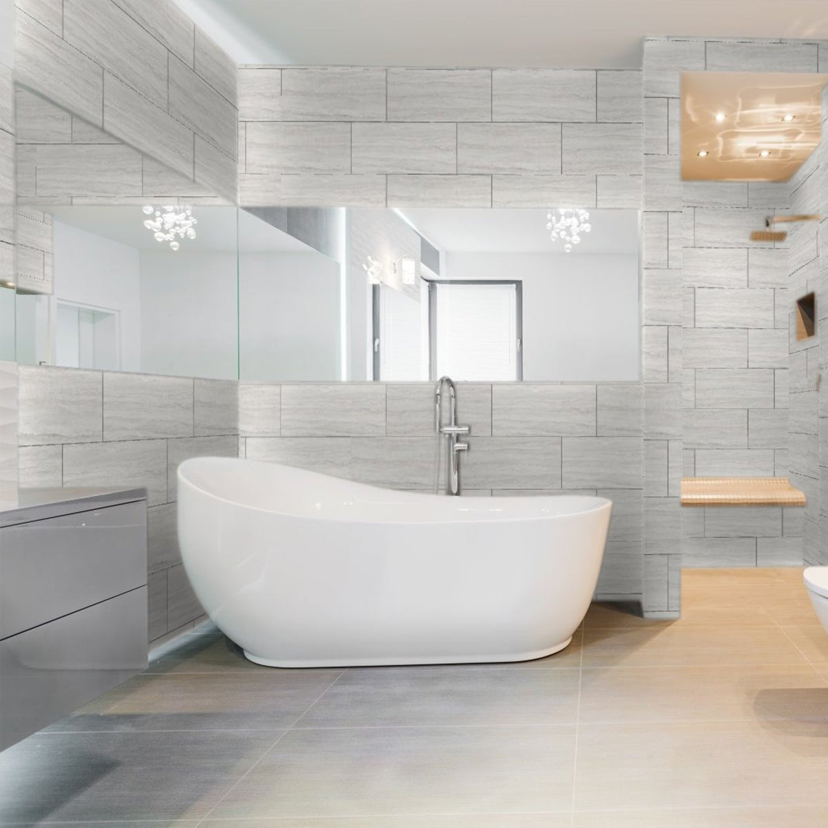 10 X 20 In Precept Ivoryglossy Pressed Glazed Ceramic