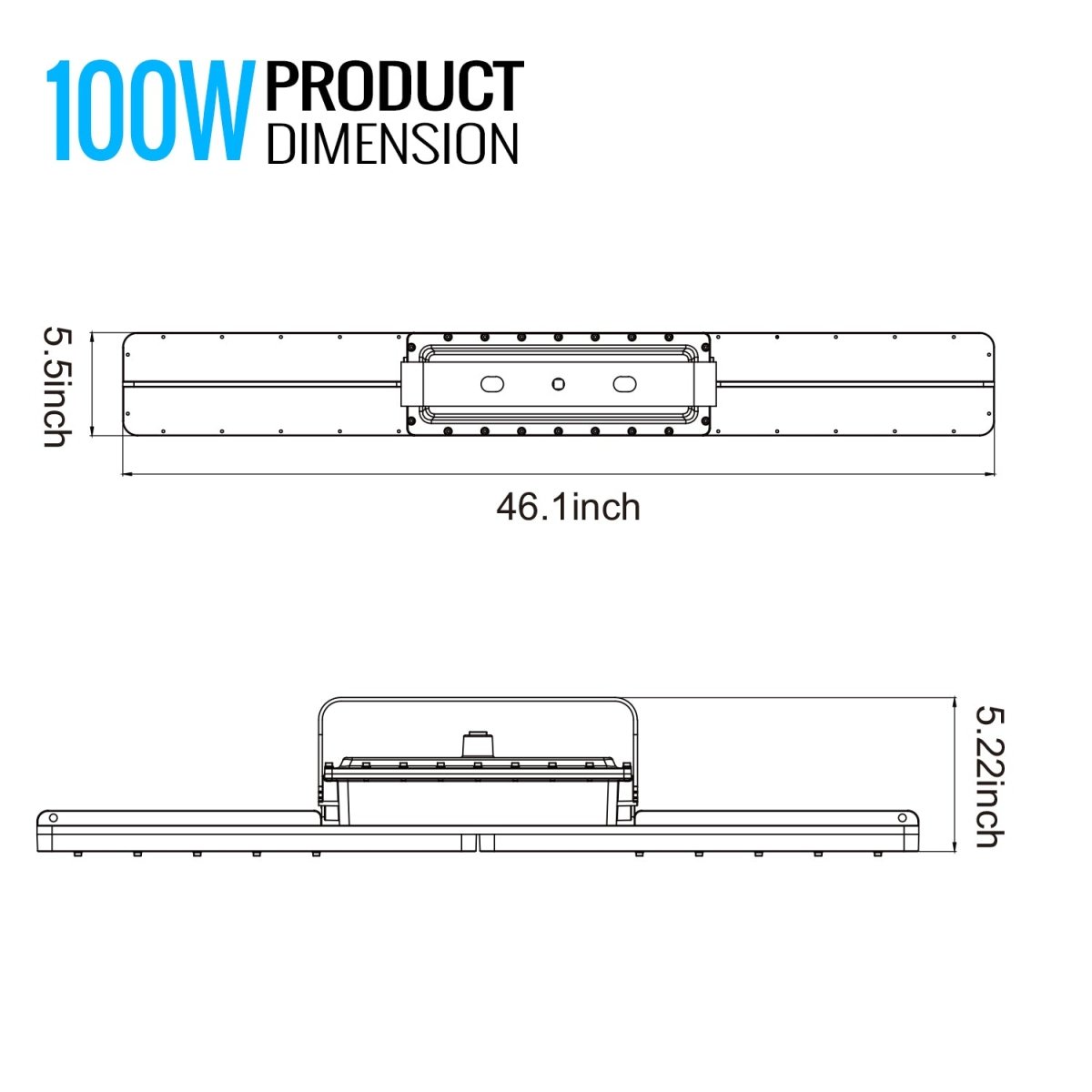 100 Watt 4FT LED Explosion Proof Linear Light, I Series, Dimmable, 5000K, 14000LM, AC100-277V, IP66, Hazardous Location Lighting Fixtures
