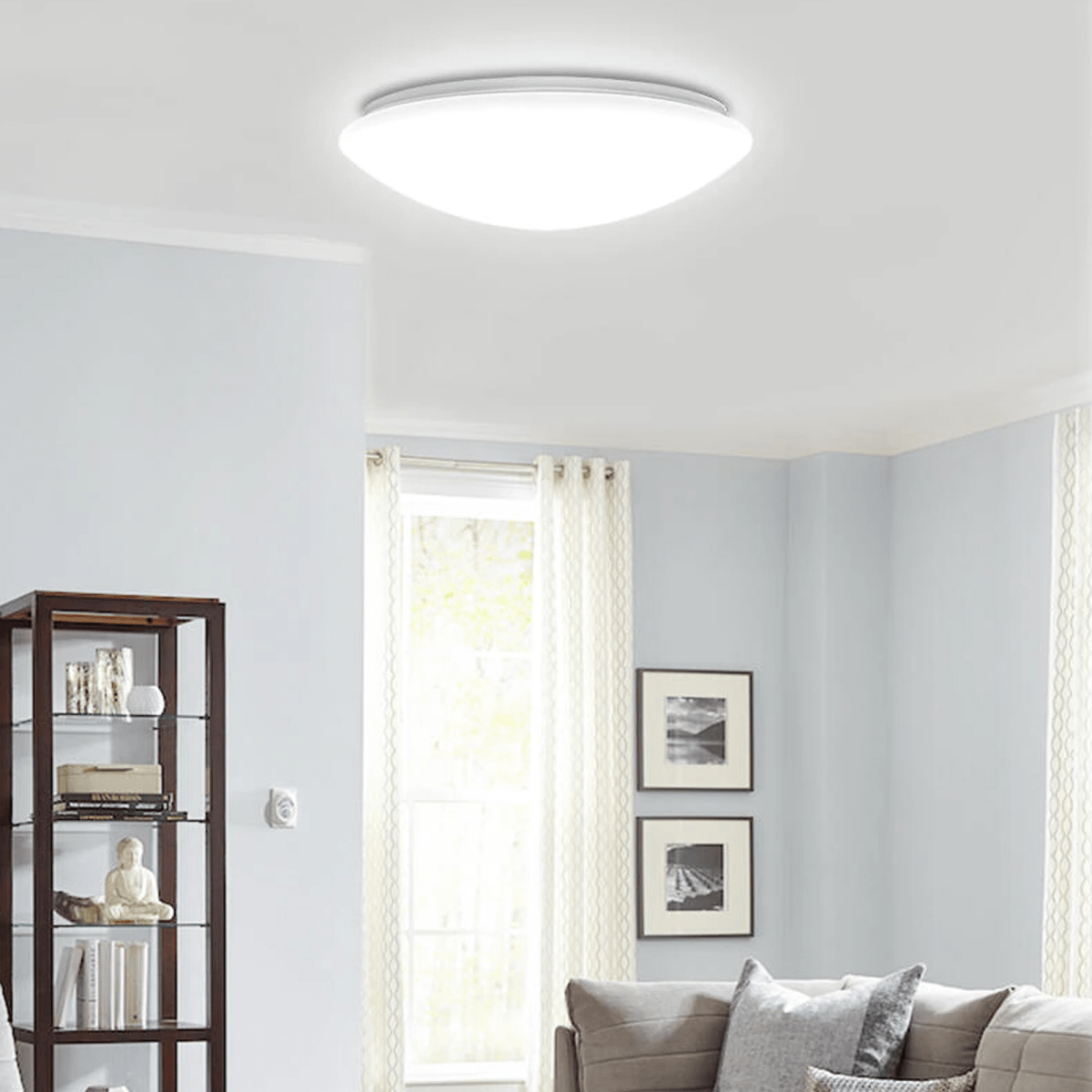 10.5 Inch Mushroom Shape LED Flush Mount Ceiling Light - 12.5 Watt, 1050 Lumens - Dimmable - Round Ceiling Light