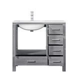 Jacques 84 in. Bathroom Freestanding Bathroom Vanity With Undermount Ceramic Sink, White Carrara Marble