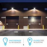 LED Wall Pack Light without Photocell 80W 5700K Forward Throw, IP65 Waterproof, 10400LM,  UL, DLC Certified, Outdoor Commercial Security Light, For Porch Garage Warehouse Security Flood Lighting