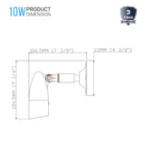 10W LED Spotlight, Dimmable, 900 Lumens, Textured Black Finish, ETL Listed