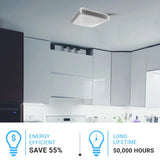 11 in. Square Single Ring Flush Mount Ceiling Light, 1050LM, Power 15W, AC120V, 4000K Dimmable Brushed Nickel, Hallway Light Fixture