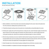 11 in. Square Single Ring Flush Mount Ceiling Light, 1050LM, Power 15W, AC120V, 4000K Dimmable Brushed Nickel, Hallway Light Fixture