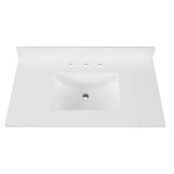 49-in Pure White Quartz Single Sink Bathroom Vanity Top ( Snow White) - 49" x 22" x 3/4"