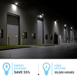 LED Wall Pack Light without Photocell 80W 5700K Forward Throw, IP65 Waterproof, 10400LM,  UL, DLC Certified, Outdoor Commercial Security Light, For Porch Garage Warehouse Security Flood Lighting