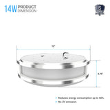 12 in. Dimmable LED Flush Mount Ceiling Lights, Double Ring, 14W, 1100LM, 3000K Warm White, Brushed Nickel Finish Steel, ETL Listed, For Hallway Kitchen Stairwell