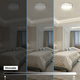 12 in. Dimmable LED Flush Mount Ceiling Lights, Double Ring, 14W, 1100LM, 3000K Warm White, Brushed Nickel Finish Steel, ETL Listed, For Hallway Kitchen Stairwell