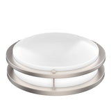 12 in. Dimmable LED Flush Mount Ceiling Lights, Double Ring, 14W, 1100LM, 3000K Warm White, Brushed Nickel Finish Steel, ETL Listed, For Hallway Kitchen Stairwell