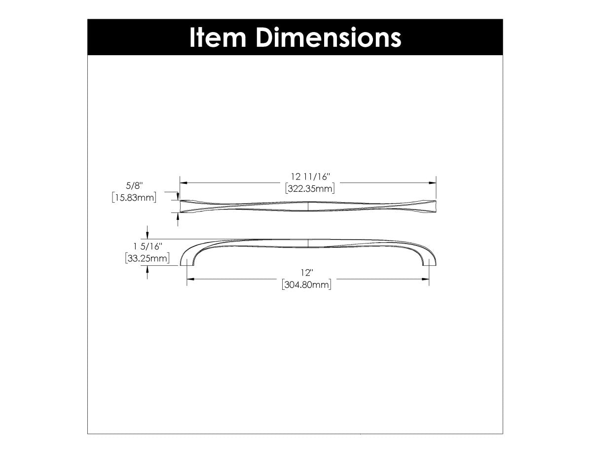 12 Inch cabinet Pull Center to Center - Hickory Hardware