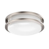 12 Inch Dimmable LED Flush Mount Ceiling Lights, Double Ring, 15W 1050LM, 3000K/4000K /5000K Changeable Ceiling Lights, Brushed Nickel Finish Ceiling Lamp For Kitchen Hallway Bedroom Laundry