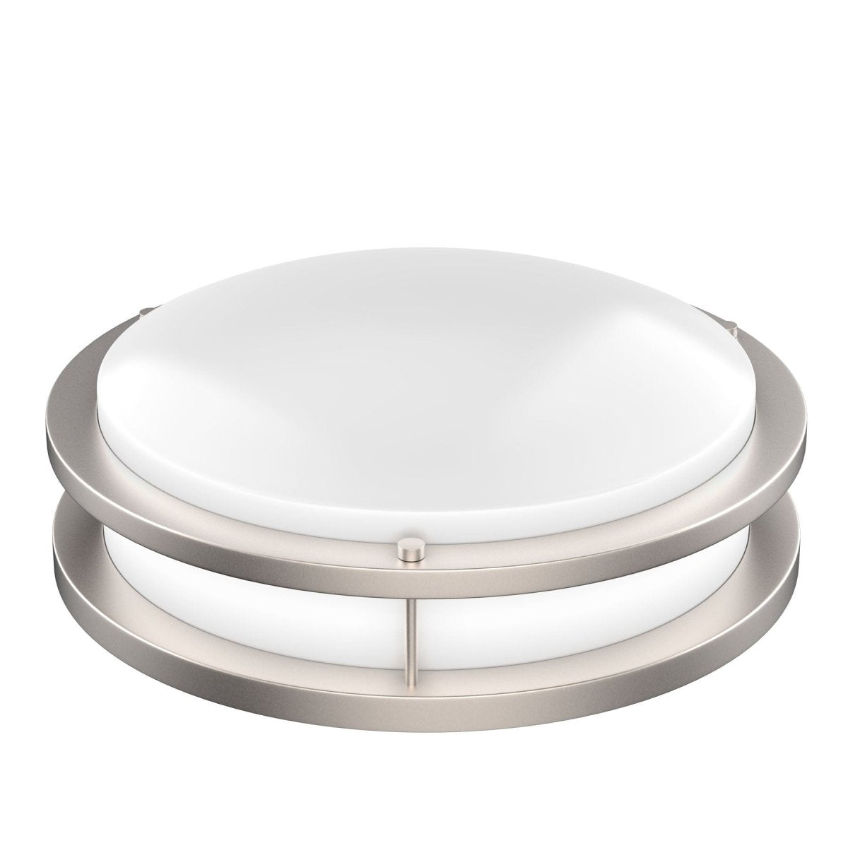 12 Inch Dimmable LED Flush Mount Ceiling Lights, Double Ring, 15W 1050LM, 3000K/4000K /5000K Changeable Ceiling Lights, Brushed Nickel Finish Ceiling Lamp For Kitchen Hallway Bedroom Laundry