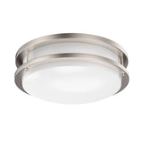 12 Inch Dimmable LED Flush Mount Ceiling Lights, Double Ring, 15W 1050LM, 3000K/4000K /5000K Changeable Ceiling Lights, Brushed Nickel Finish Ceiling Lamp For Kitchen Hallway Bedroom Laundry