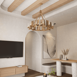 12-Light Ring Chandelier Ceiling Light in Brass Finish with Clear Glass, 120V, Bulb Type B10, Socket Type E12, Max wattage Per Socket 60W - 50“D x 39”H