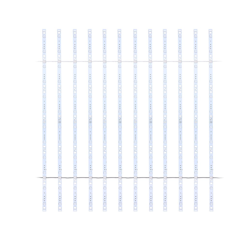12 Pcs Flexible LED Back Lighting Series With Tape Adhesive Backside, DC24V, 12W/bar, 1200LM, 7000K, IP33, UL, RoHS Listed, Pure White