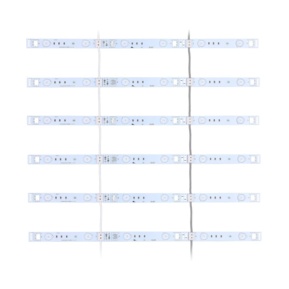 12-Pcs Flexible LED Back Lighting Series With Tape Adhesive Backside, DC24V, 6W/bar, 600LM, 7000K, IP33, UL, RoHS Listed, Pure White