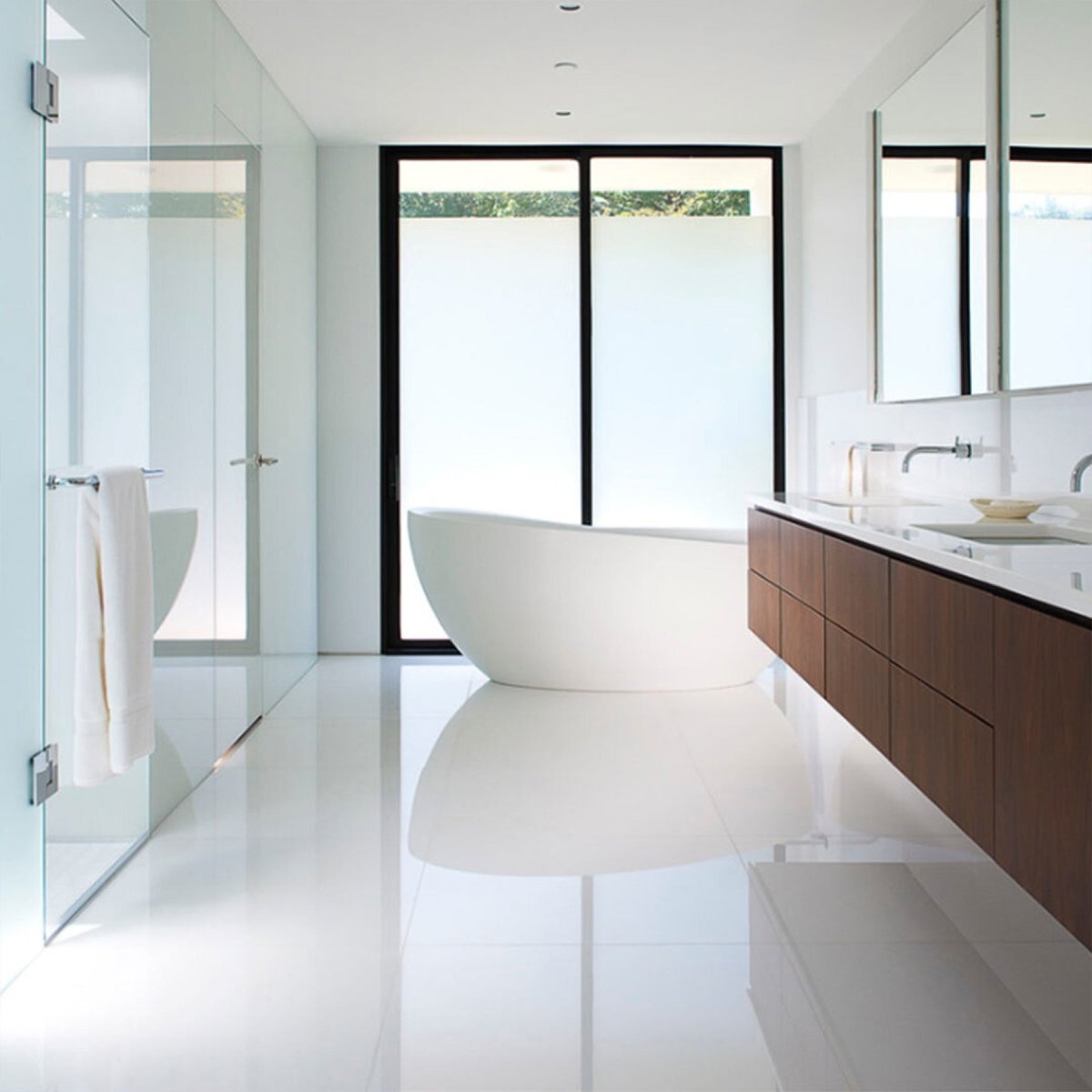 12 X 12 In Prima True White Polished Rectified Glazed Porcelain