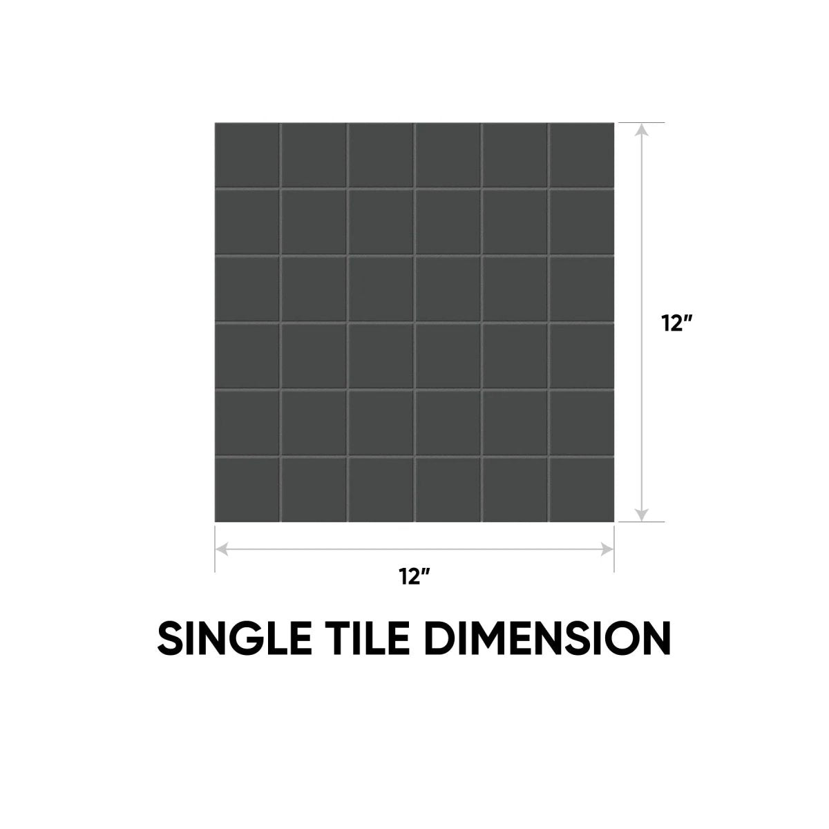 12 x 12 in. Soho Retro Black Matte Unglazed Porcelain Mosaic