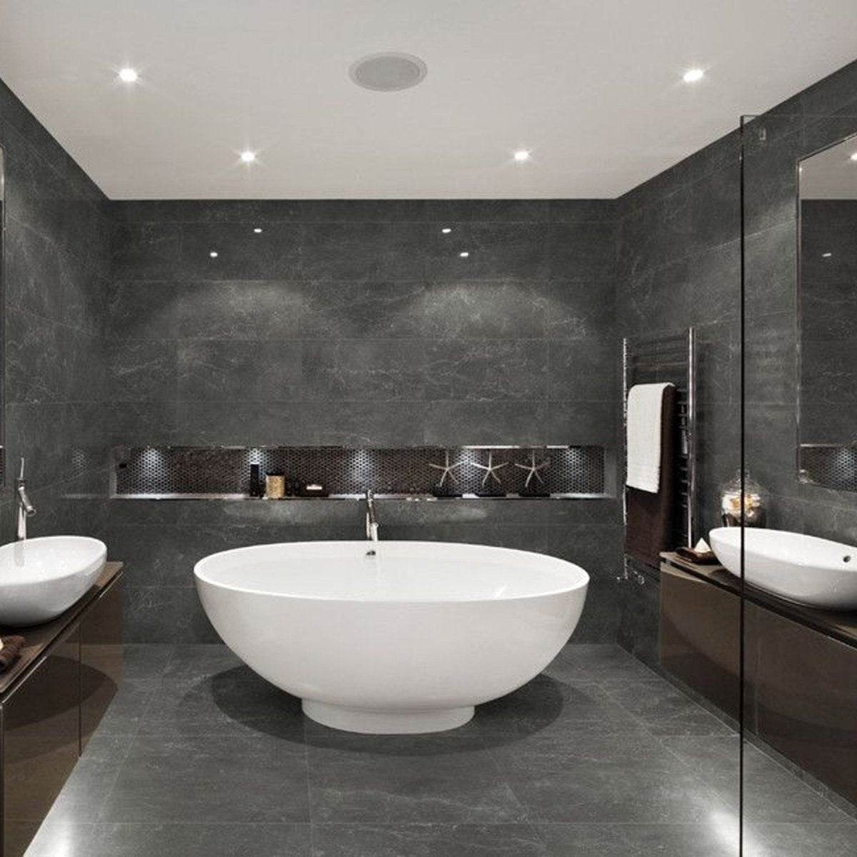 12 X 12 In Stark Carbon Polished Marble