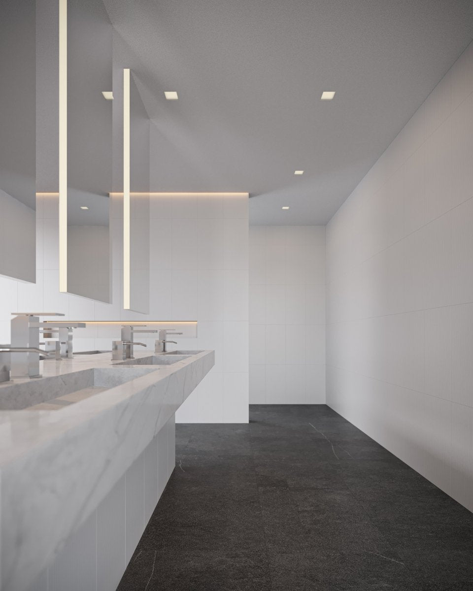12 X 24 In Amplitude Linea White Glossy Rectified Glazed Ceramic
