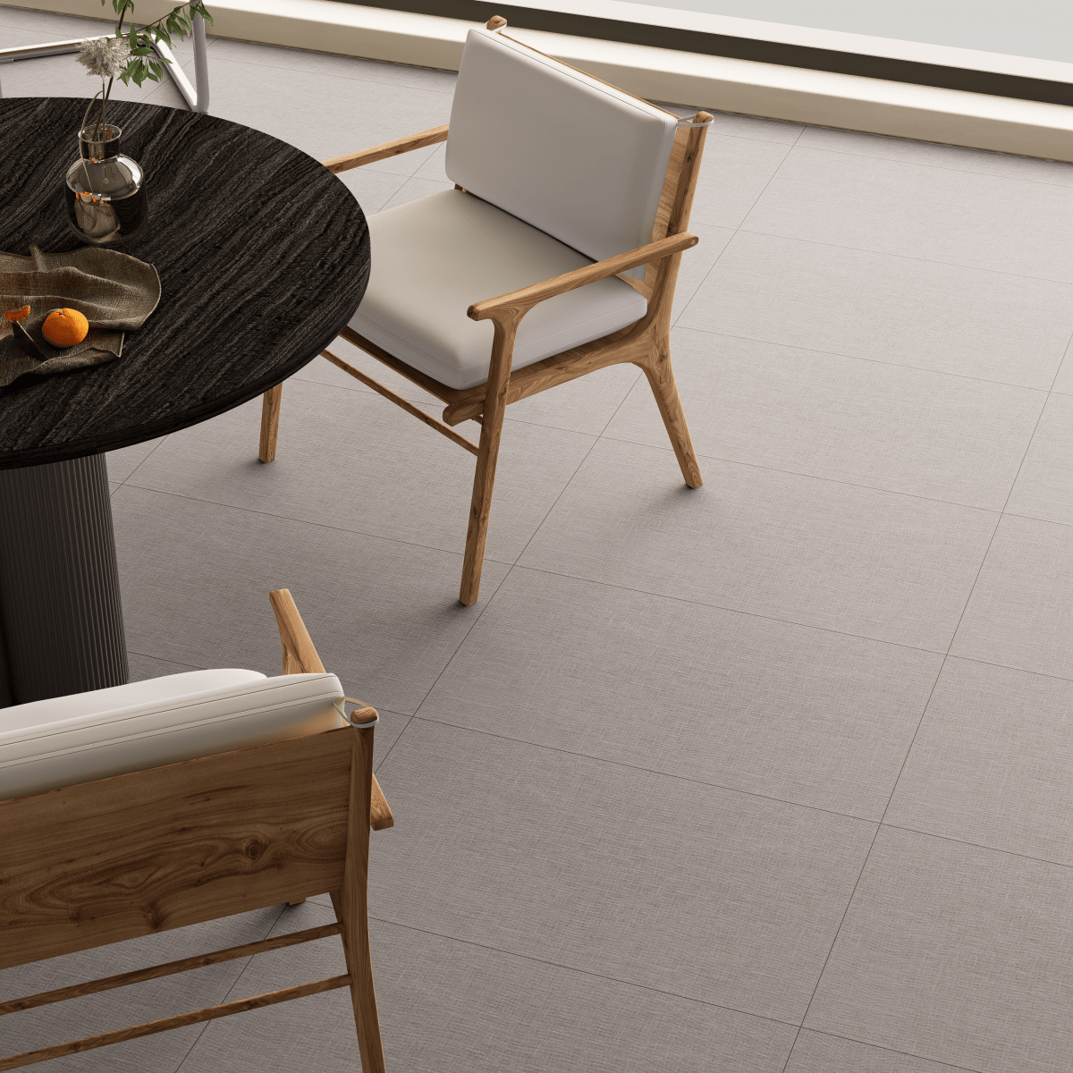 12 X 24 In Belgian Fog Linen Matte Rectified Color Body Porcelain