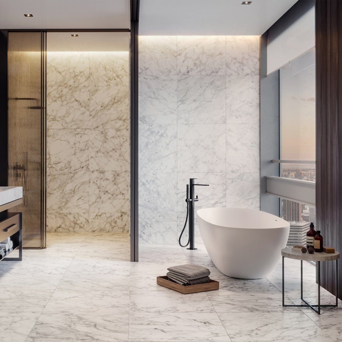 12 X 24 In Classic Carrara Matte Pressed Glazed Porcelain