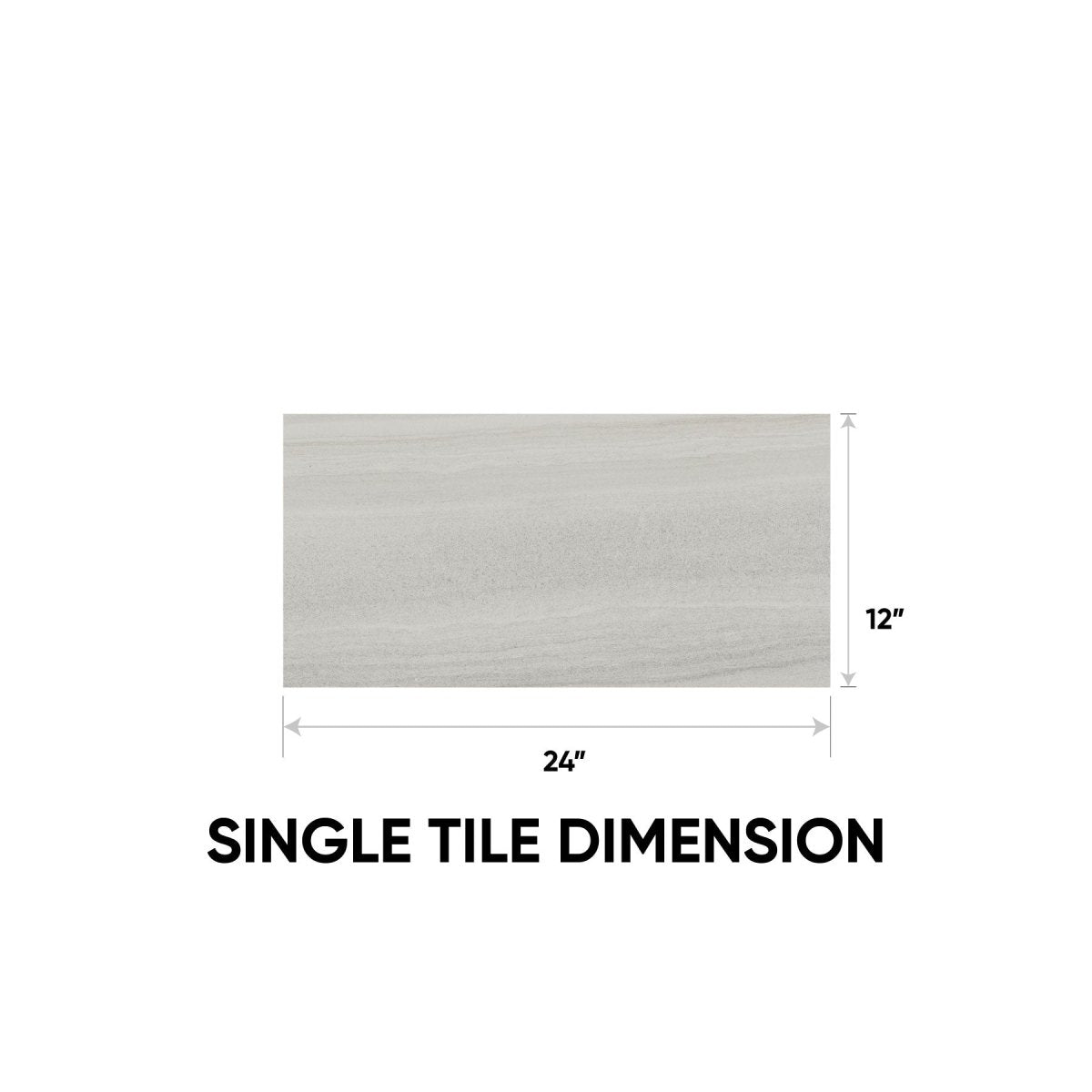 12 x 24 in. Davenport Ash Matte Pressed Glazed Porcelain Wall Tile