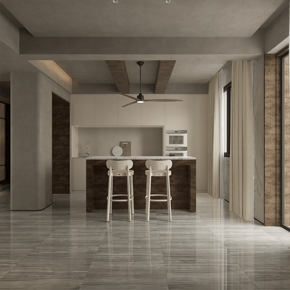 12 x 24 in. Eramosa Carbon Polished Rectified Glazed Porcelain Tile