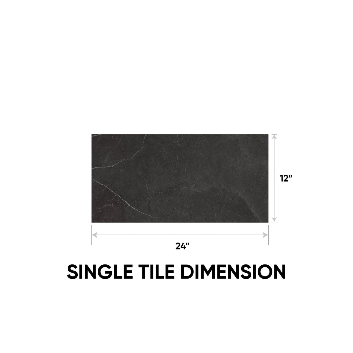 12 x 24 in. La Marca Nero Venato Polished Rectified Glazed Porcelain Wall Tile