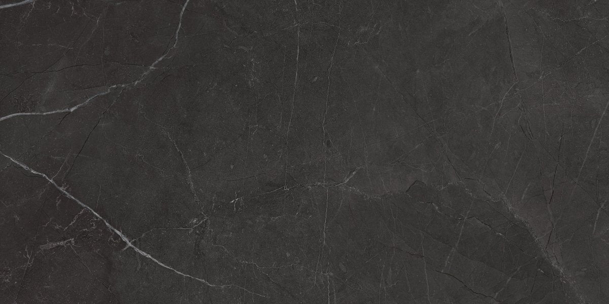 12 x 24 in. La Marca Nero Venato Polished Rectified Glazed Porcelain Wall Tile