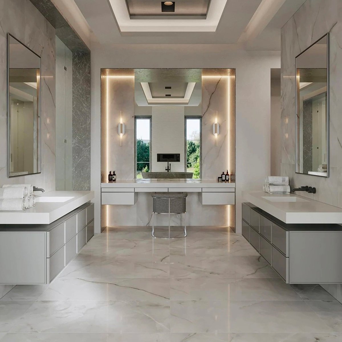 12 x 24 in. La Marca Onyx Nuvolato Polished Rectified Glazed Porcelain Wall Tile