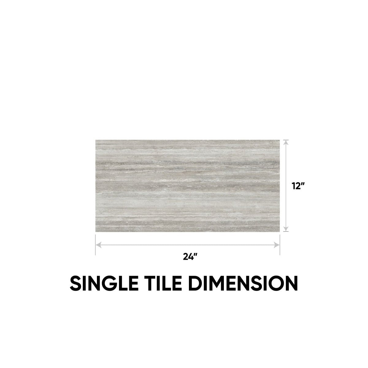 12 x 24 in. La Marca Travertino instrata Polished Rectified Glazed Porcelain Wall & Floor Tile