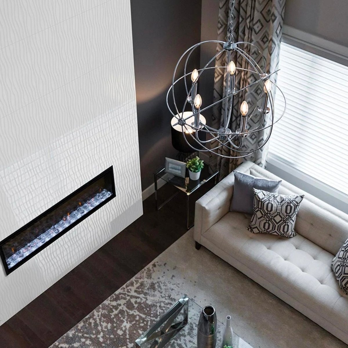 12 x 24 in. Linea White Oblique Glossy Rectified Glazed Ceramic Wall Tile