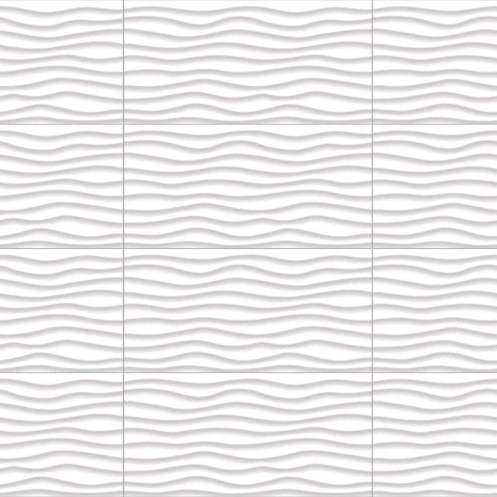 12 x 24 in. Linea White Oblique Glossy Rectified Glazed Ceramic Wall Tile