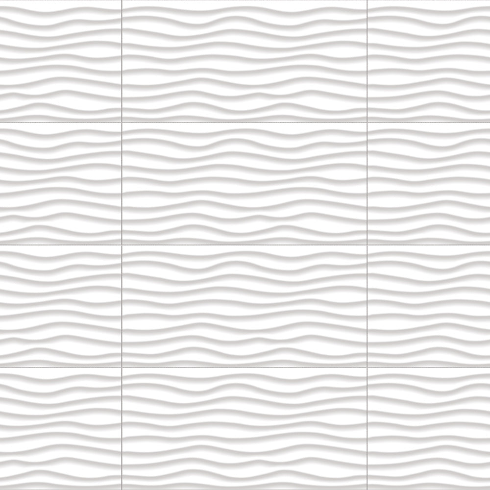 12 x 24 in. Linea White Oblique Glossy Rectified Glazed Ceramic Wall Tile